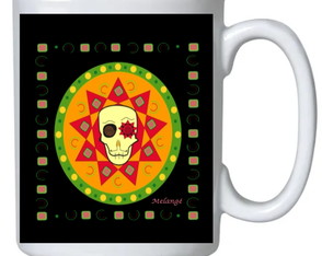 Caneca Caveira Étnico Preto