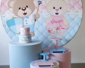 Locação Kit Pegue e Monte Ursinhos Realeza Rosa e Azul