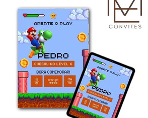 Convite Digital Super Mario Bros