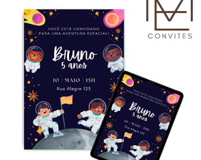 Convite Digital Astronauta Espaço