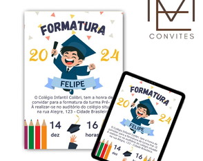 Convite Digital Formatura Infantil
