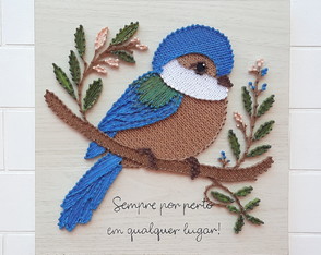 Quadro Passarinho em String Art