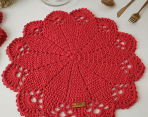 Sousplat de Crochê Vermelho