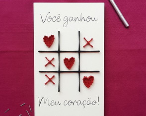 Quadro Jogo da Velha do Amor em String Art