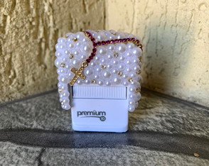 Carimbo Pérola Personalizado Terço Pink Tamanho Pequeno