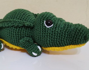 Jacaré Amigurumi Crochê 24cm