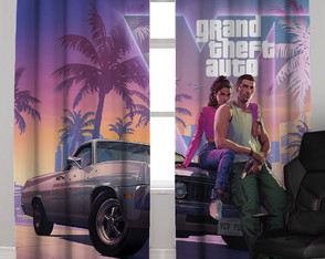 Cortina Blackout Ideiup 2,3x2,9m Personalizada Gta Vi 02