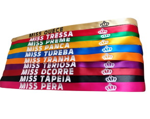 Faixa Miss Personalizada para Carnaval e Outros Eventos