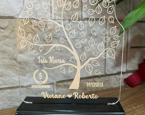 Luminária Árvore da Família - Bodas de Madeira