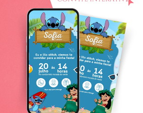 Convite Interativo Tema Lilo e Stitch
