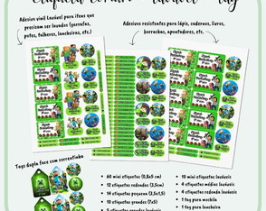 Kit 100 Unidades de Etiquetas Escolar Personalizada