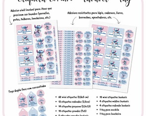 Kit 100 Unidades de Etiquetas Escolar Personalizada