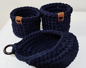 Kit Cesto Organizador de Crochê