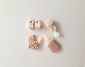 Kit 30 Apliques Trufas Chá de Bebê