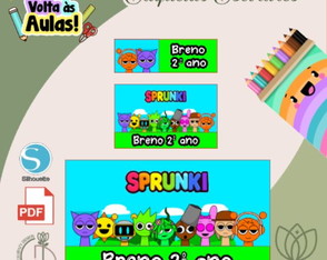 Arquivo de Corte Etiqueta Escolar Sprunki