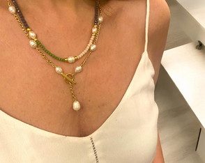 Mix de Colares de Cristais e Pérolas de Água Doce