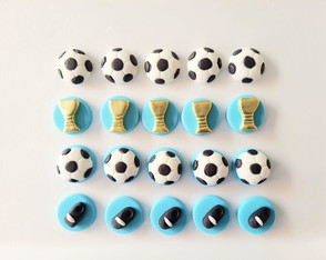 Kit 25 Apliques 2,5 cm de Pasta Americana Tema Futebol