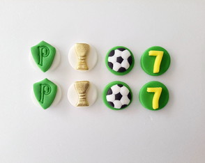 Kit 25 Apliques 2,5 cm de Pasta Americana Tema Futebol
