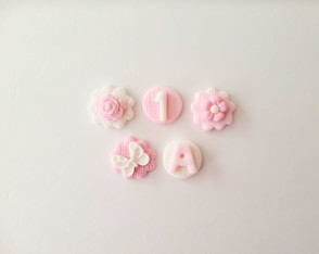 Kit 30 Apliques 2,5 cm Brigadeiro Jardim/borboletas