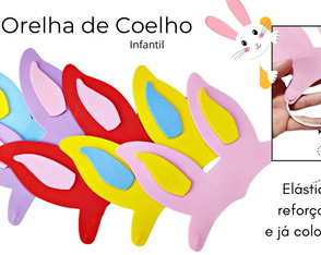 Kit 50 Orelhas de Coelho(inf.)/ Elástico Reforçado/ Sortidas