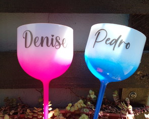 Taça de Gin Degrade Nomes Diferentes 450 ml Frente e Verso