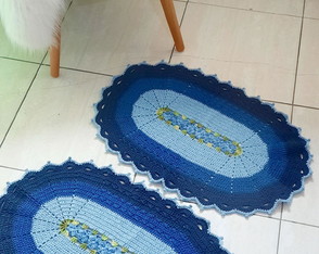 Kit de Tapetes Oval Azul