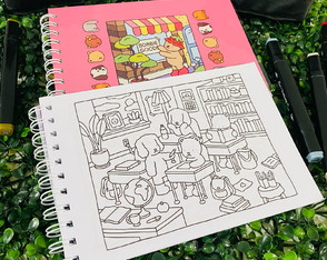 Livro de Colorir Bobbie Goods 50 Folhas 120gr Capa Dura Rosa