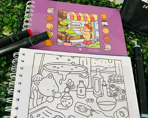 Livro de Colorir Bobbie Goods 50 Folhas 120gr Capa Dura Roxa