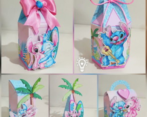 Kit 50 Caixinhas Stitch Angel (pegue e Monte)!!