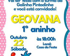 Convite Digital Galinha Pintadinha Personalizado e Animado