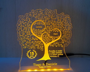 Luminária Bodas de Cristal- 15 Anos de Casados