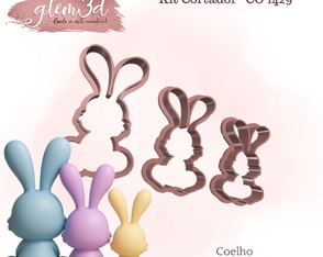 Cortador Kit Coelho - 6cm -5cm - 4cm - 3 Peças - Co 1429