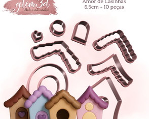 Cortador Casinha - 6,5cm - 10 Peças - Co1519