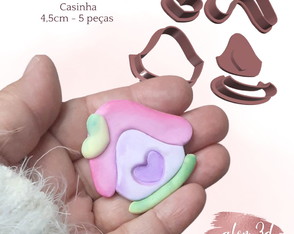 Cortador e Marcador Casinha - 4,5cm - 5 Peças - Co 1756