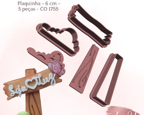 Cortador e Marcador Plaquinha - 6 cm - 5 Peças - Co 1755