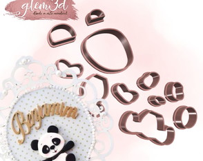Cortador Panda - 8 cm - 11 Peças - Co 493