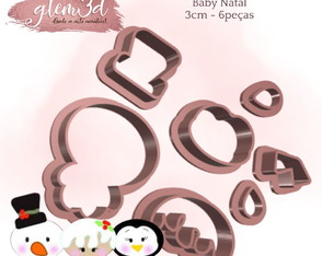 Cortador Baby Natal - 3cm - 6 Peças - Co 1769