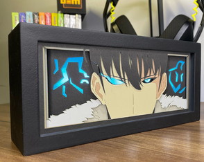 Luminária Anime 3d Light Box Solo Leveling Sung Jinwoo Mod1