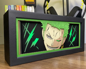 Luminária Anime 3d Light Box One Piece Roronoa Zoro Mod1