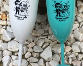 Taça de Champanhe Personalizada - Verso Grátis