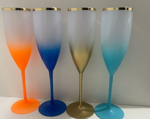 Taça Champanhe Degrade com Borda Metalizada sem Personalizaç