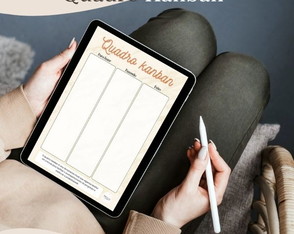 Planner Digital Kanban para Imprimir | Organização Visual e