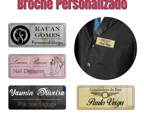 2 Broches Bottons em Acrílico Espelhado Personalizado