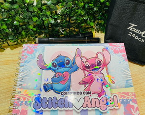 Livro de Colorir Stitch e Angel 50 Folhas 120gr Capa Dura