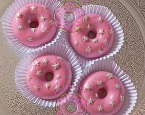 Lembrancinha Aniversário Rosa Mini Cake Donuts Doces Gourmet