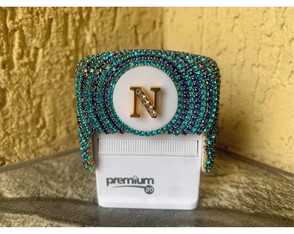 Carimbo com Strass Personalizado Inicial Tamanho Médio