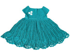Vestido de Crochê para Bebê Verde