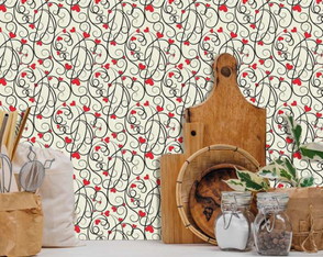 Papel de Parede Autocolante Coração Fundo Neutro