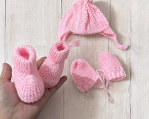 Gorro, Luva e Bota para Bebê
