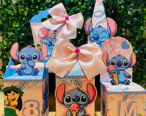Kit Festa Papelaria Personalizada Stitch e Lilo 20 Unidades
